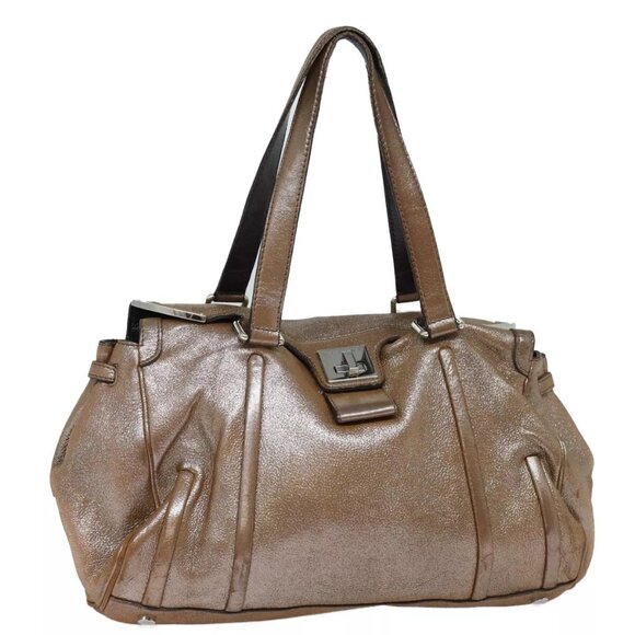 CELINE Tote Bag Leather Gold Tone - Picture 1 of 16